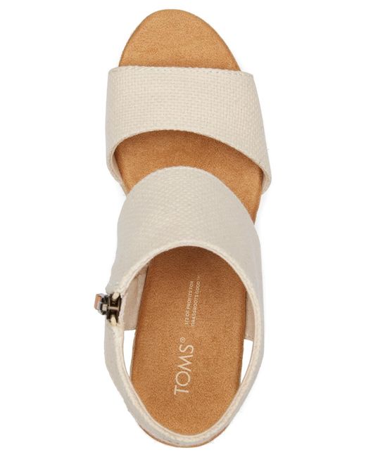 TOMS Natural Majorca Open Toe Slingback Platform Sandals