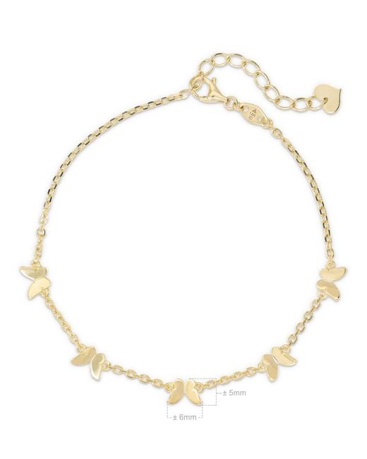 DEVATA Metallic Butterfly Chain Bracelet