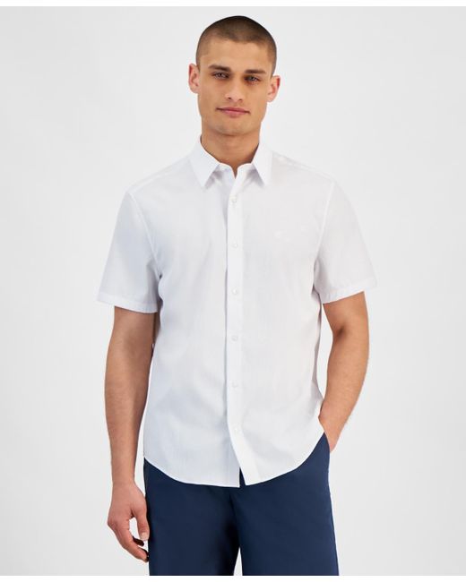 Calvin Klein White Short Sleeve Seersucker Button-front Shirt for men