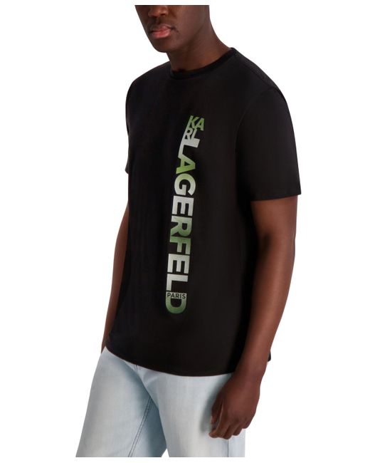 Karl Lagerfeld Black Short Sleeve Metallic Logo Crewneck T-shirt for men
