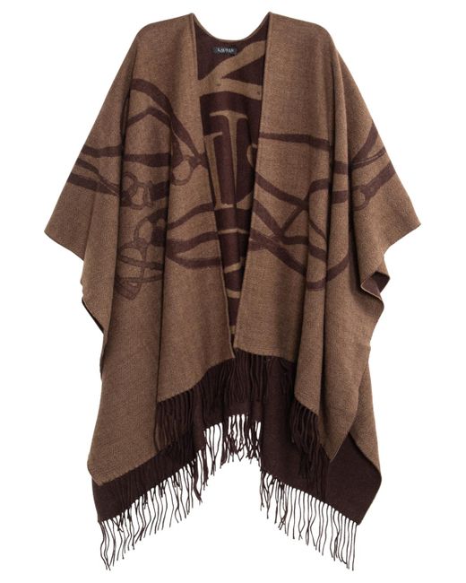 Ralph Lauren Equestrian Oversized Ruana in Brown | Lyst