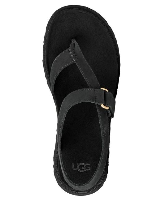 Ugg Black Goldengaze Open Toe Flat Sandals