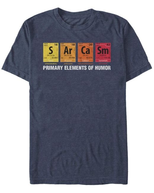 Fifth Sun Blue Elements Of Humor Short Sleeve Crew T-shirt for men