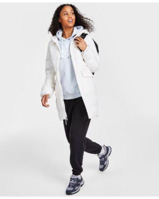 The North Face Gotham Hooded Parka Logo Hoodie joggers in White Lyst