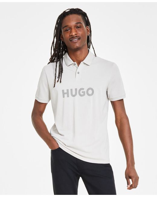 HUGO White By Boss Logo Graphic Polo Shirt for men