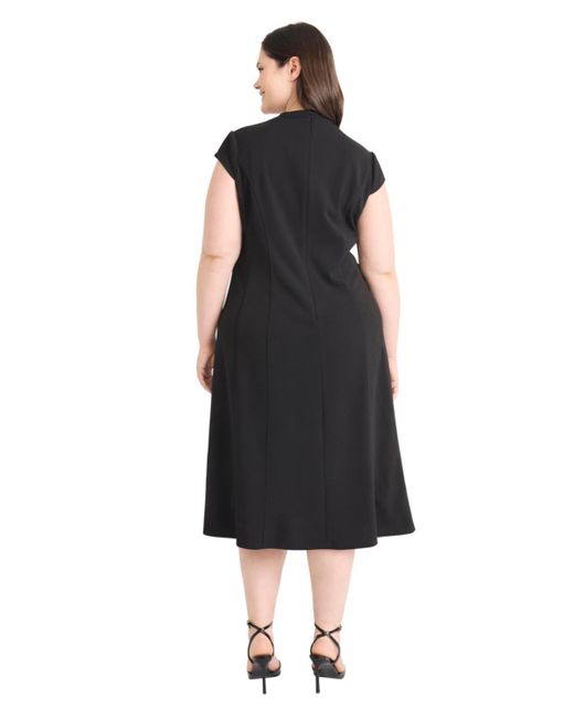 Maggy London Black Plus Size Short-sleeve A-line Dress