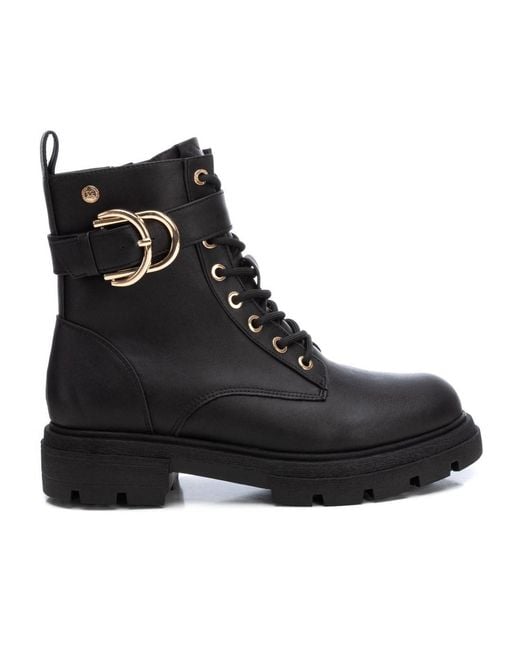 Xti Black Combat Booties By