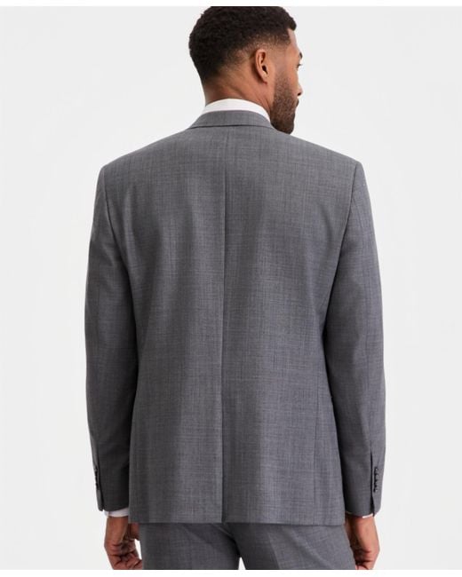 Michael Kors Blue Classic-fit Wool-blend Stretch Solid Suit Jacket for men