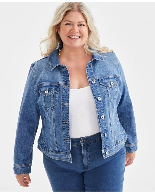 Style & Co. Blue Plus Size Classic Denim Jacket