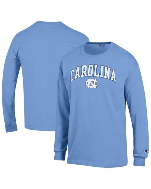 Champion Â Carolina Blue North Carolina Tar Heels Arch Over Logo Long Sleeve T-shirt for men