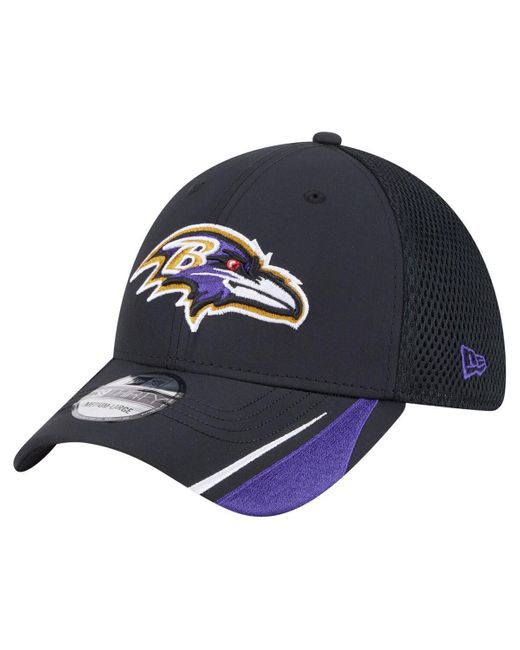 KTZ Blue Baltimore Ravens Game Day Linear 39thirty Flex Hat for men