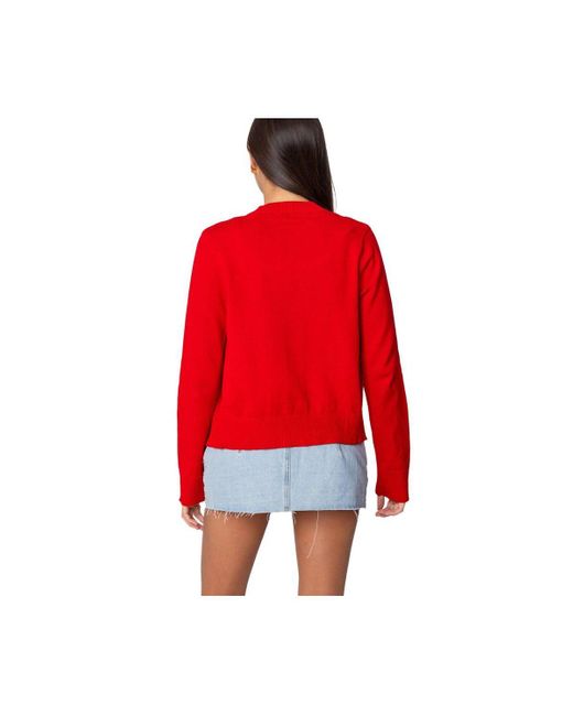 Edikted Red Hollie Button Up Cardigan