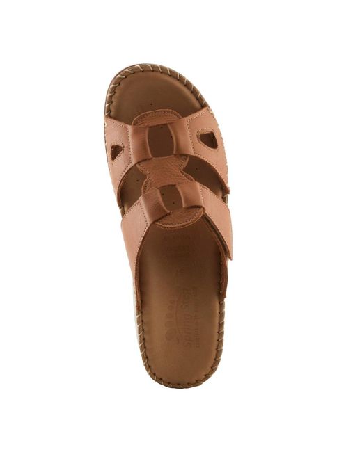 Spring Step Brown Montera Leather Slide