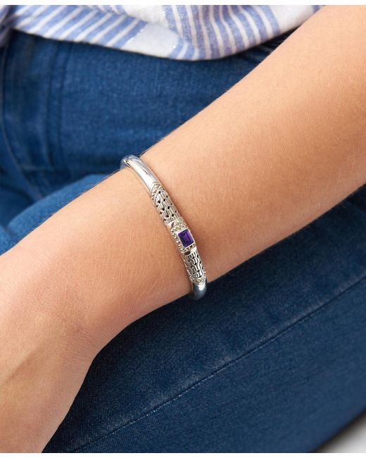 DEVATA Metallic Amethyst & Bali Cuff Bracelet