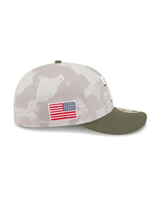 KTZ Multicolor Light Beige/olive Texas Rangers 2025 Armed Forces Day Low Profile 59fifty Fitted Hat for men