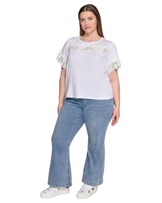 Karl Lagerfeld Purple Plus Size Cutout Knit Top