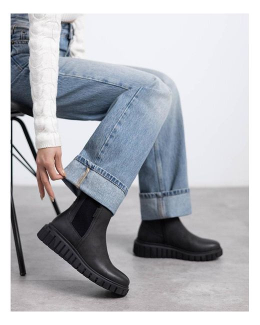 Xti Black Casual Chelsea Booties Synthetic Upper