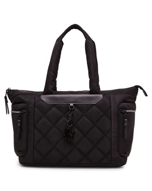 Steve Madden Black Londyn Nylon Quilted Tote
