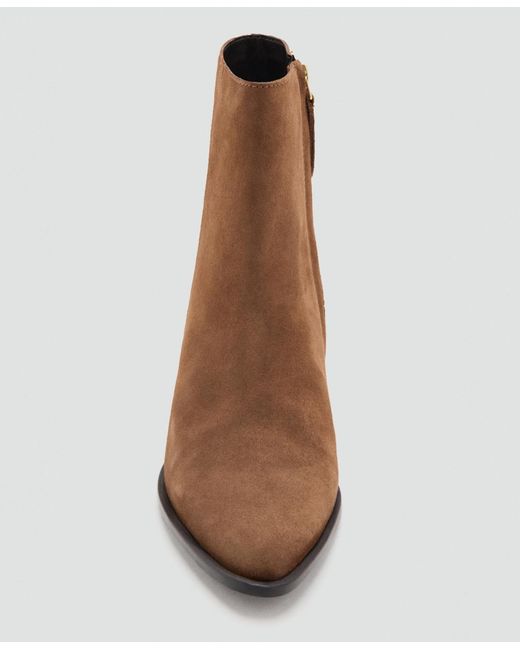 Mango Brown Heel Suede Ankle Boots