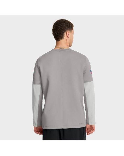 Nike Gray Miami Dolphins Sideline Scripted To Win Performance Long Sleeve T-shirt for men