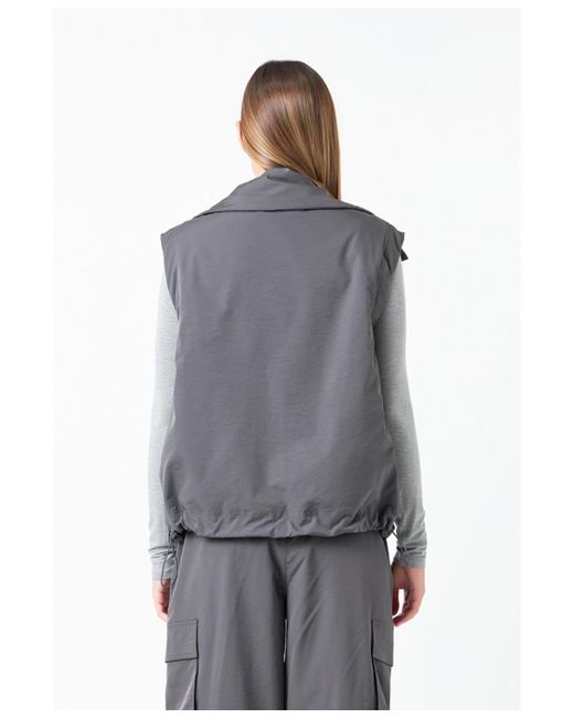 Grey Lab Gray Snap Button Boxy Vest