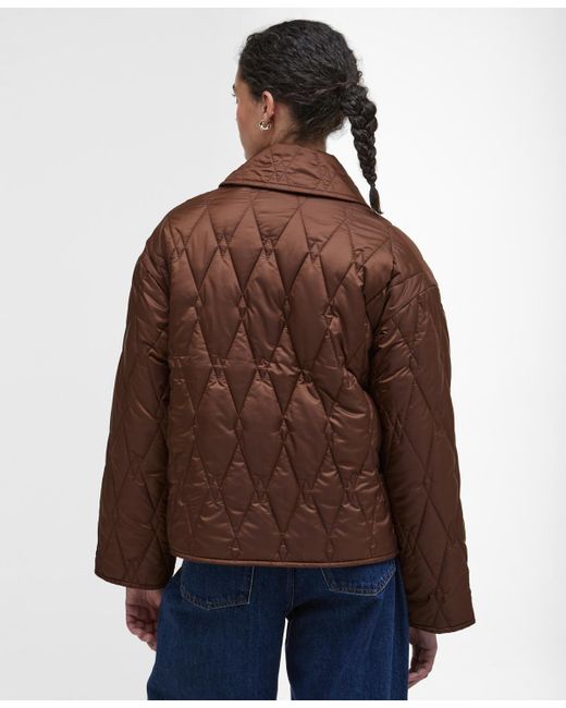 Barbour Brown Bernadette Collared Quilted Jacket