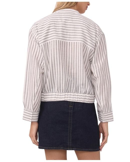 Vince Camuto White Snap Front Bomber Jacket
