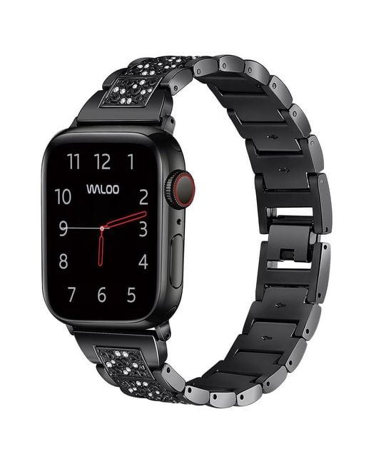 Waloo Black Rhinestone Pattern Replacement Band For Apple Watch