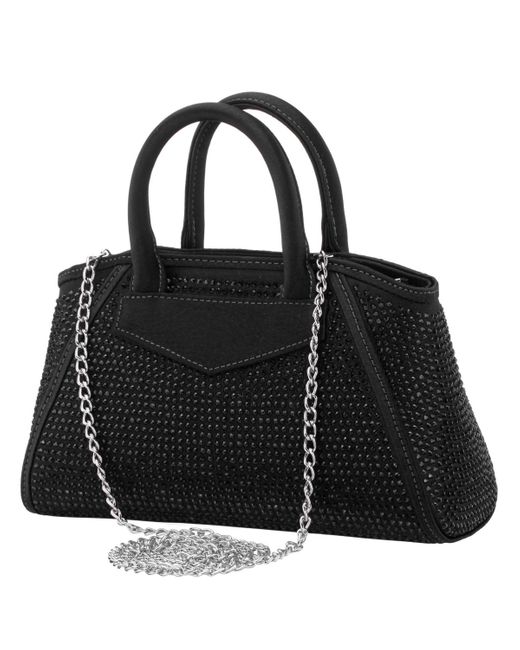Nina Black All Over Crystal Satchel Bag