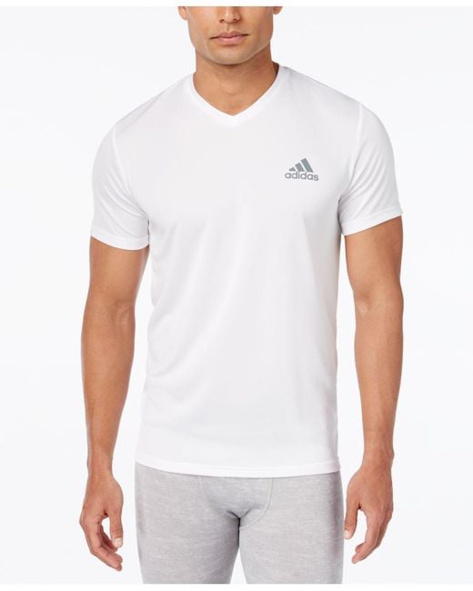 adidas Men's V-neck Climalite T-shirt in White for Men | Lyst