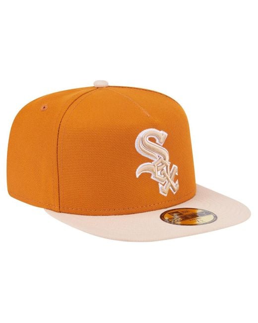 KTZ Orange/light Beige Chicago White Sox Two-tone Color Pack A-frame 59fifty Fitted Hat