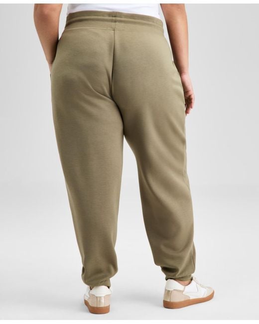And Now This Green Trendy Plus Size Scuba-knit jogger Pants