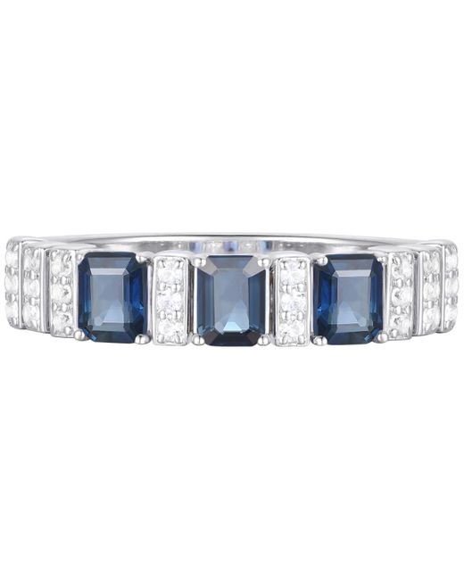 Macy's Blue Gemstone And Diamond Ring (1/6 Ct. T.w.