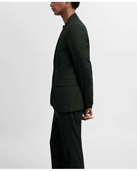 Mango Black Super Slim-fit Stretch Fabric Suit Blazer for men