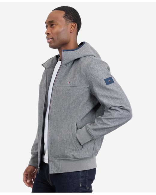 Tommy Hilfiger Gray Hooded Softshell Jacket for men