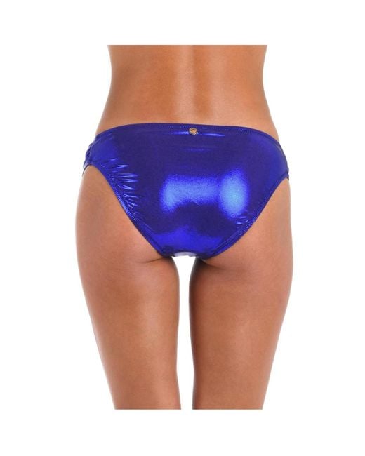 Sunshine 79 Blue Bottoms Swim Sea Sparkle Shirred Side Hipster