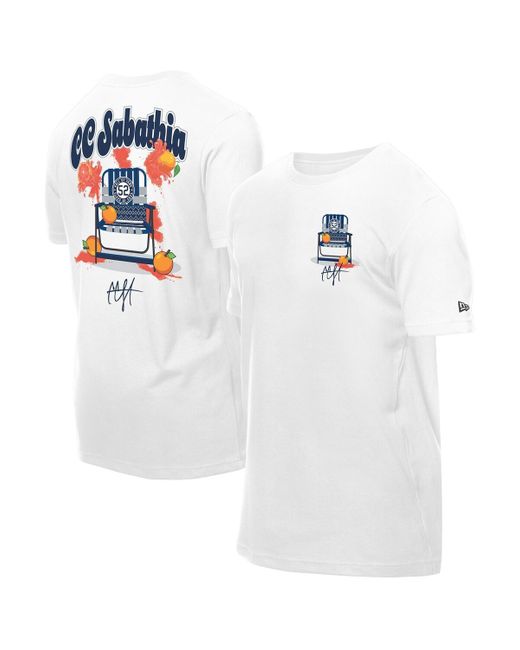 KTZ White Cc Sabathia New York Yankees 2025 National Baseball Hall Of Fame Grapefruit Chair T-shirt for men