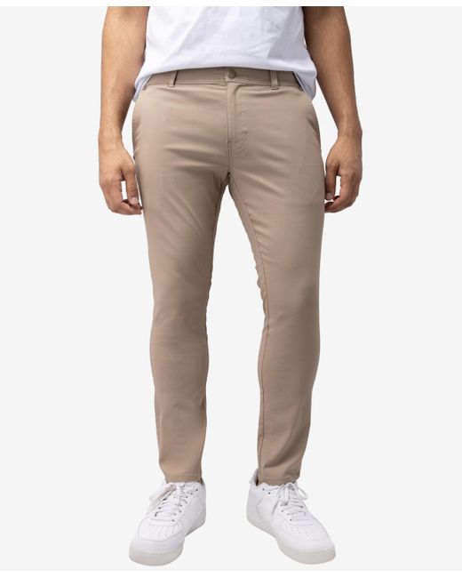 Xray Jeans Brown X-ray Trouser Slit Patch Pocket Nylon Pants for men