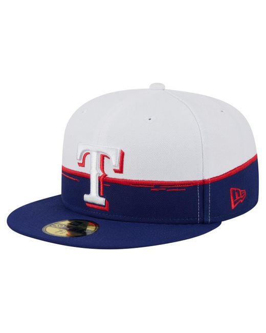 KTZ Blue Royal/white Texas Rangers Paint Stroke 59fiftyâ Fitted Hat for men