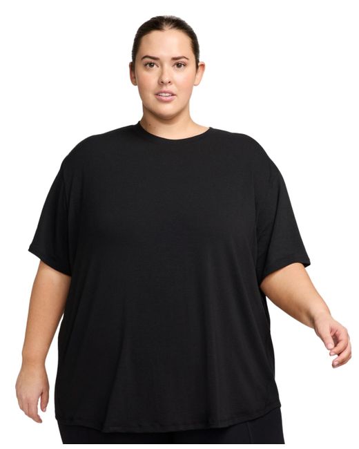 Nike Black Plus Size One Relaxed Dri-fit Shorts-sleeve Top