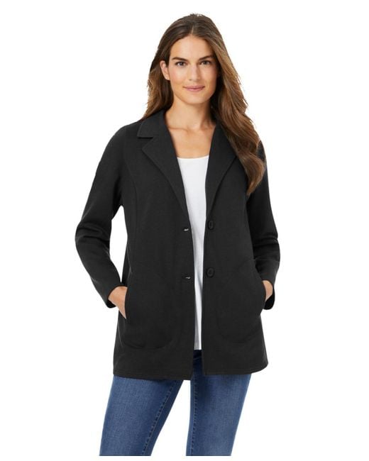 Woman Within Black Within Knit Blazer