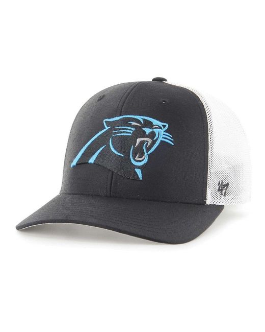 47 Brand Black Carolina Panthers Trophy Trucker Stretch Fit Hat in Blue for  Men