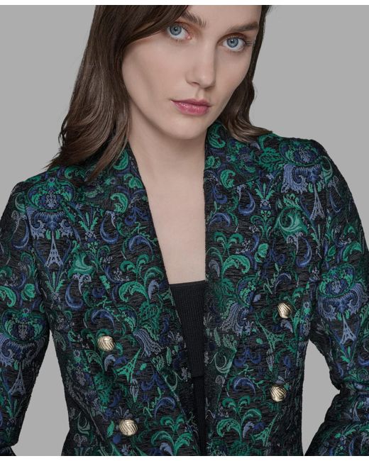 Karl Lagerfeld Multicolor Petite Jacquard Open-front Jacket