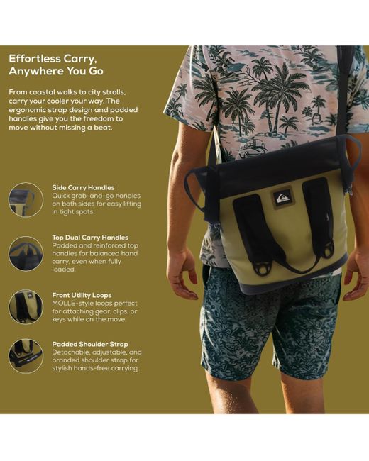Quiksilver Black Coastal Collection 48-72h 5 Layer Insulated Tote Coller Bag