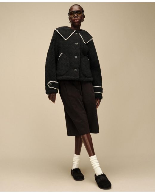 Ugg Black Nikia Relaxed-fit Collared Neck Jacket