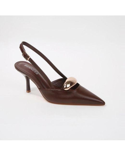 BERNESS Brown Eltha Slingback Heels