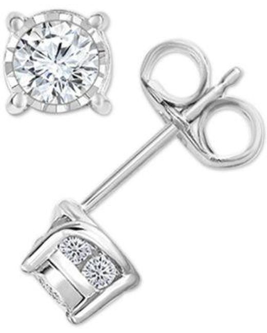 Macy's White Trumiracle Diamond Stud Earrings 1 2 Ct. T.w. In 14k Gold