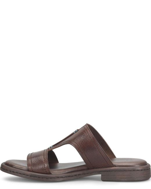 Born Brown Remo Round Toe Flat Sandals