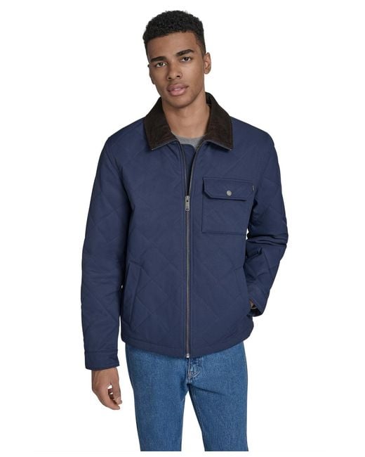 Dockers Blue Diamond Quilted Jacket for men