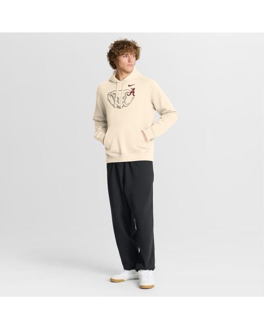 Nike White Alabama Crimson Tide Campus Shadow Hoodie for men